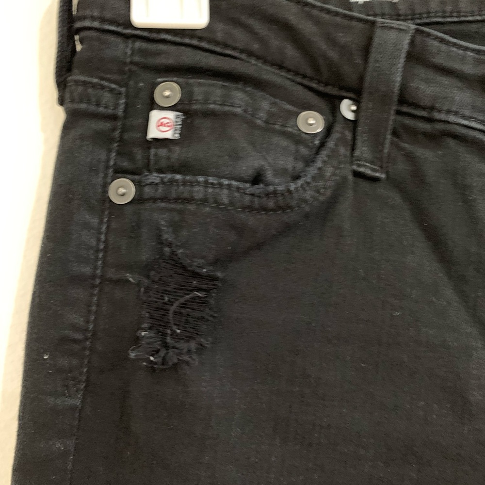 AG Adriano Goldschmied Jeans Women's 25 Black Ankle Distressed Super Skinny - Picture 4 of 16